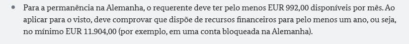 Comprovação de Renda para Visto de Estudante na Alemanha